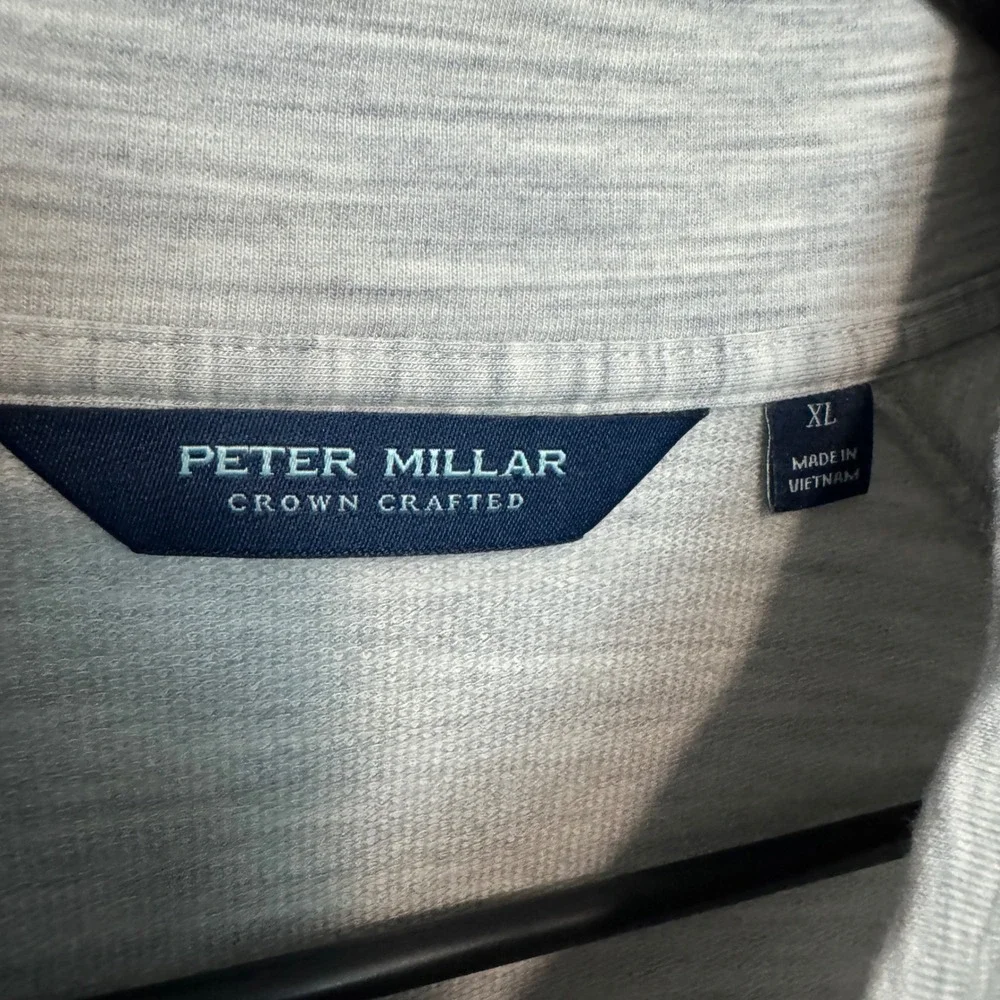Peter Millar Shinnecock Hills Sweater Mens XL Gray Merino Wool Crown Crafted